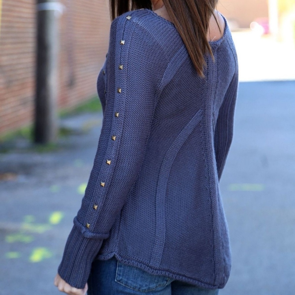 Gray studded sweater NWOT